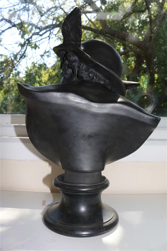 A Wedgwood black basalt bust of Mercury, 19th century H.17in.